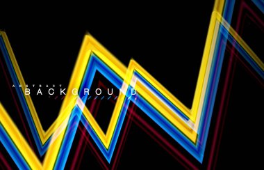 Sıvı çok renkli çizgilerle oluşturulan geometrik şekiller