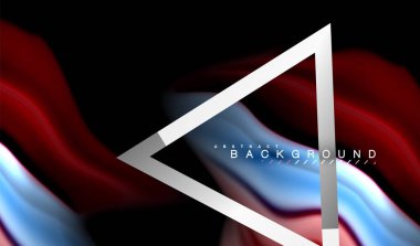 Gökkuşağı sıvı geometrik şekil dalga ve metalik renkler