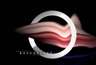 Gökkuşağı sıvı geometrik şekil dalga ve metalik renkler