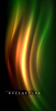 Neon parlayan dalga, sihirli enerji ve ışık arka plan