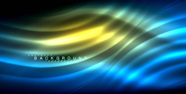 Neon parlayan dalga, sihirli enerji ve ışık arka plan