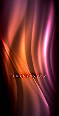 Neon parlayan dalga, sihirli enerji ve ışık arka plan