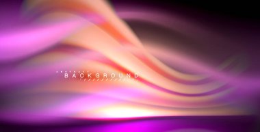 Neon parlayan dalga, sihirli enerji ve ışık arka plan