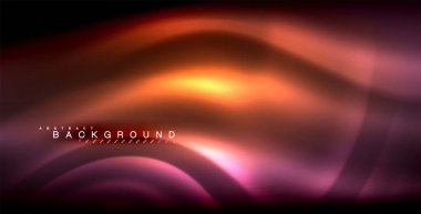 Neon parlayan dalga, sihirli enerji ve ışık arka plan