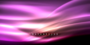 Neon parlayan dalga, sihirli enerji ve ışık arka plan