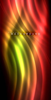 Neon parlayan dalga, sihirli enerji ve ışık arka plan