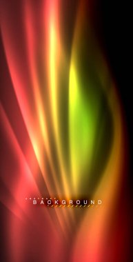 Neon parlayan dalga, sihirli enerji ve ışık arka plan