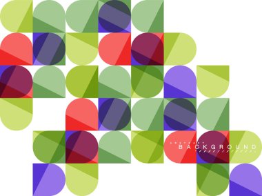 Mozaik arka plan üzerinde beyaz kare geometrik şekiller Döşe