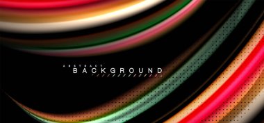 Siyah arka plan üzerinde renkli dalga satırları