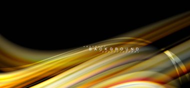 Siyah arka plan üzerinde renkli dalga satırları