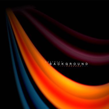 Sıvı karıştırma renkler dalga arka plan tasarlamak vektör. Renkli örgü dalgalar