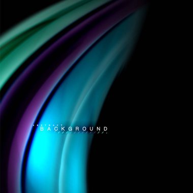 Sıvı karıştırma renkler dalga arka plan tasarlamak vektör. Renkli örgü dalgalar