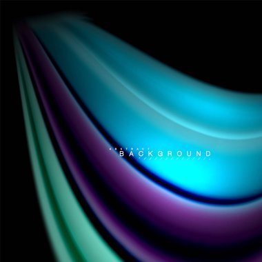 Sıvı karıştırma renkler dalga arka plan tasarlamak vektör. Renkli örgü dalgalar