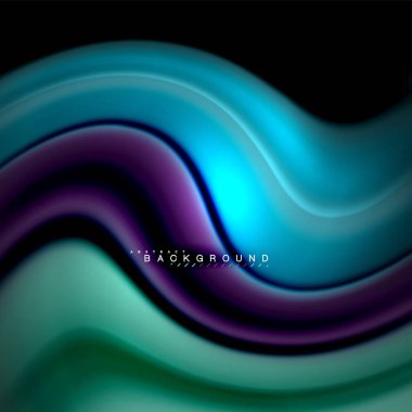 Sıvı karıştırma renkler dalga arka plan tasarlamak vektör. Renkli örgü dalgalar