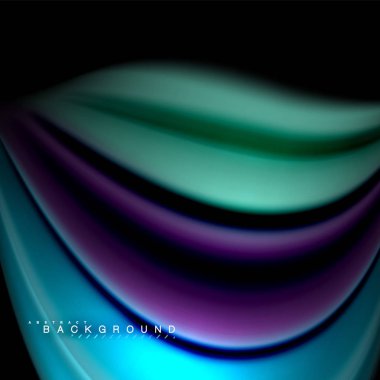 Sıvı karıştırma renkler dalga arka plan tasarlamak vektör. Renkli örgü dalgalar