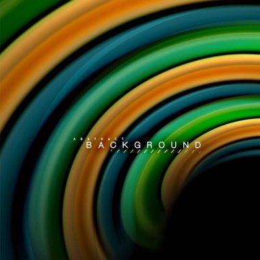 Sıvı karıştırma renkler dalga arka plan tasarlamak vektör. Renkli örgü dalgalar