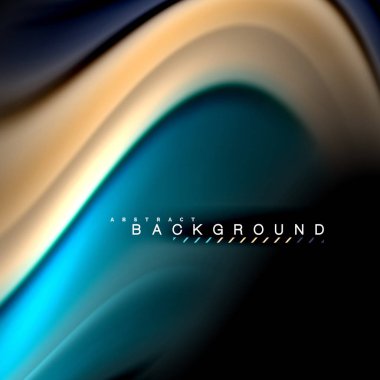 Sıvı karıştırma renkler dalga arka plan tasarlamak vektör. Renkli örgü dalgalar