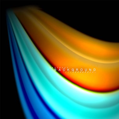 Sıvı karıştırma renkler dalga arka plan tasarlamak vektör. Renkli örgü dalgalar