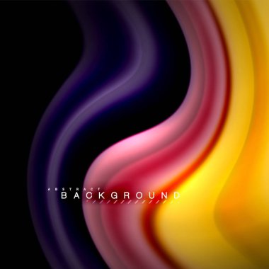 Sıvı karıştırma renkler dalga arka plan tasarlamak vektör. Renkli örgü dalgalar