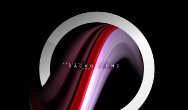 Gökkuşağı sıvı geometrik şekil dalga ve metalik renkler