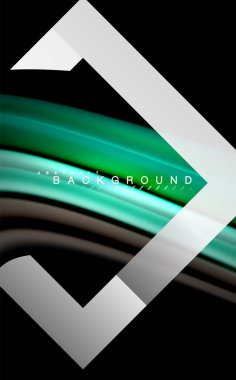 Gökkuşağı sıvı geometrik şekil dalga ve metalik renkler