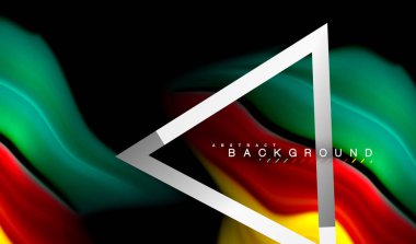 Gökkuşağı sıvı geometrik şekil dalga ve metalik renkler