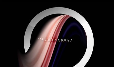 Gökkuşağı sıvı geometrik şekil dalga ve metalik renkler