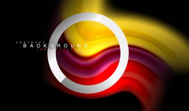 Gökkuşağı sıvı geometrik şekil dalga ve metalik renkler