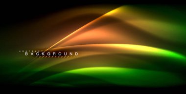 Neon parlayan dalga, sihirli enerji ve ışık arka plan