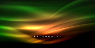 Neon parlayan dalga, sihirli enerji ve ışık arka plan