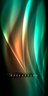 Neon parlayan dalga, sihirli enerji ve ışık arka plan