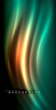 Neon parlayan dalga, sihirli enerji ve ışık arka plan