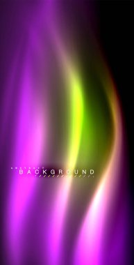 Neon parlayan dalga, sihirli enerji ve ışık arka plan