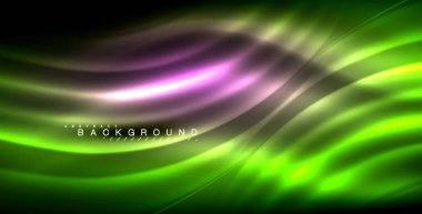 Neon parlayan dalga, sihirli enerji ve ışık arka plan