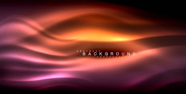 Neon parlayan dalga, sihirli enerji ve ışık arka plan