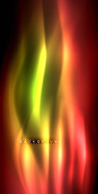 Neon parlayan dalga, sihirli enerji ve ışık arka plan