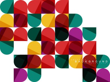 Mozaik arka plan üzerinde beyaz kare geometrik şekiller Döşe