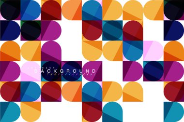 Mozaik arka plan üzerinde beyaz kare geometrik şekiller Döşe