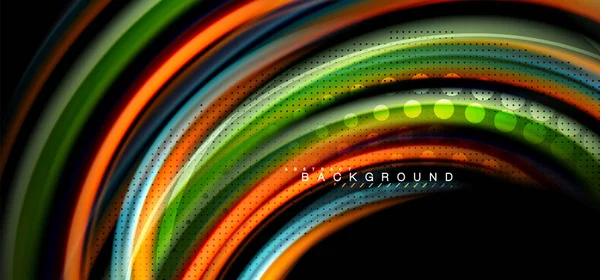 stock vector Multicolored wave lines on black background design