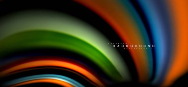 Siyah arka plan üzerinde renkli dalga satırları