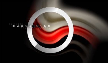 Gökkuşağı sıvı geometrik şekil dalga ve metalik renkler