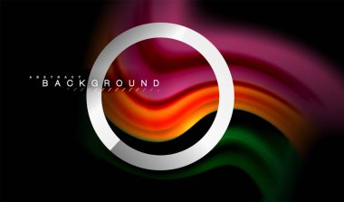 Gökkuşağı sıvı geometrik şekil dalga ve metalik renkler