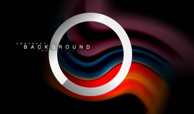 Gökkuşağı sıvı geometrik şekil dalga ve metalik renkler