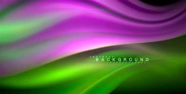 Neon parlayan dalga, sihirli enerji ve ışık arka plan