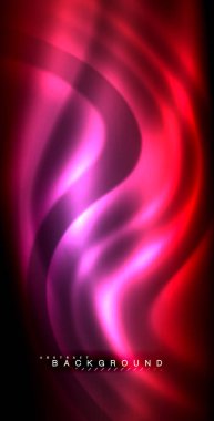 Neon parlayan dalga, sihirli enerji ve ışık arka plan