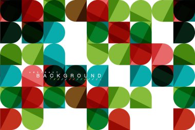 Mozaik arka plan üzerinde beyaz kare geometrik şekiller Döşe