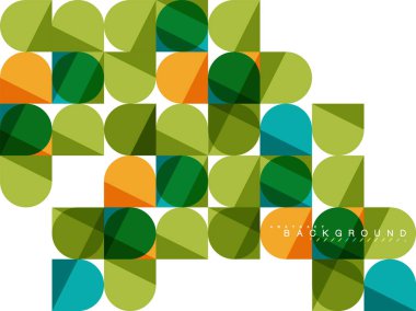 Mozaik arka plan üzerinde beyaz kare geometrik şekiller Döşe