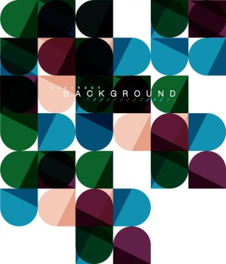 Mozaik arka plan üzerinde beyaz kare geometrik şekiller Döşe