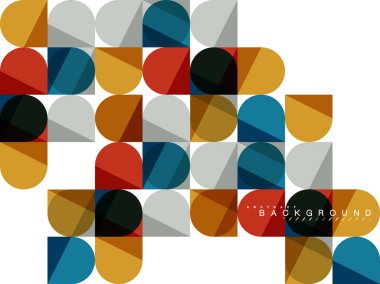 Mozaik arka plan üzerinde beyaz kare geometrik şekiller Döşe