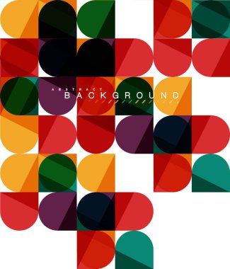 Mozaik arka plan üzerinde beyaz kare geometrik şekiller Döşe